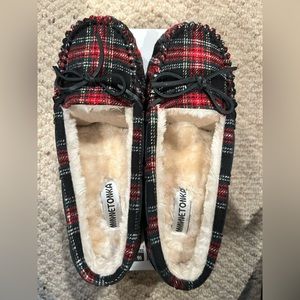 Minnetonka plaid slippers